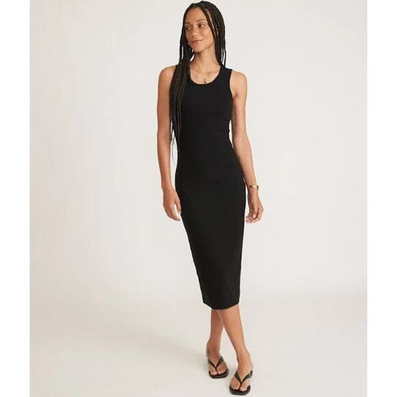 Marine Layer Lexi Rib Daytime Midi bodycon black Dress small - Picture 1 of 7